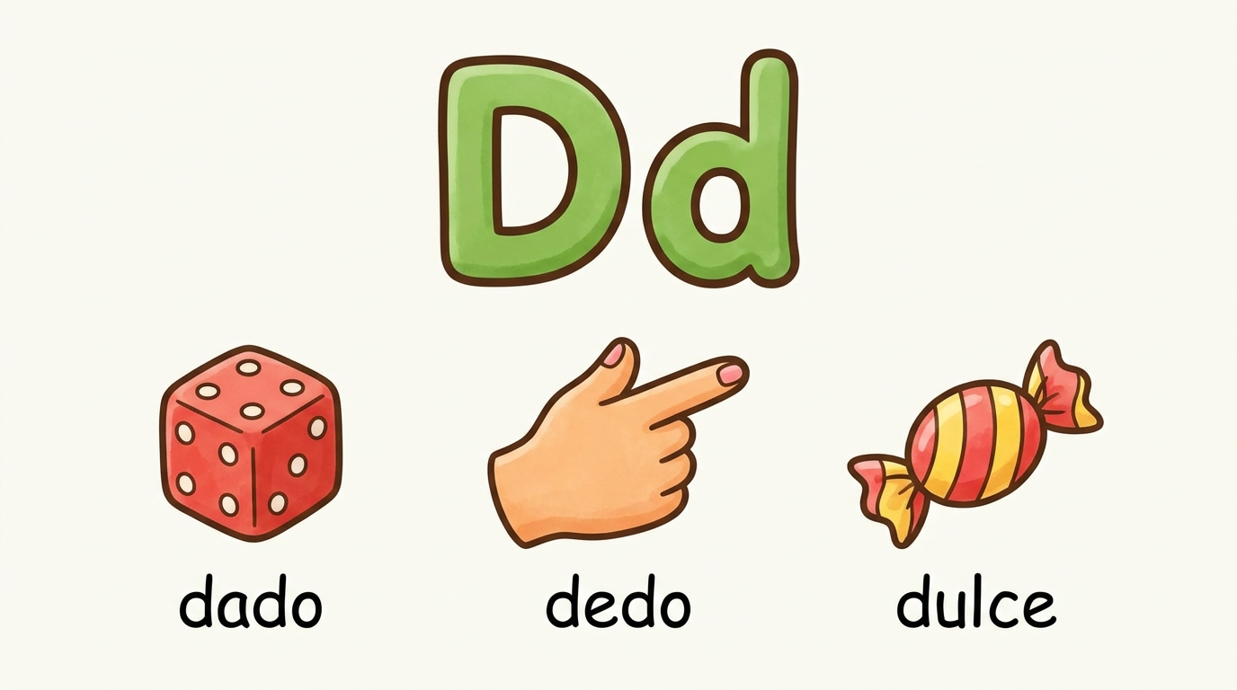 La letra D de dado