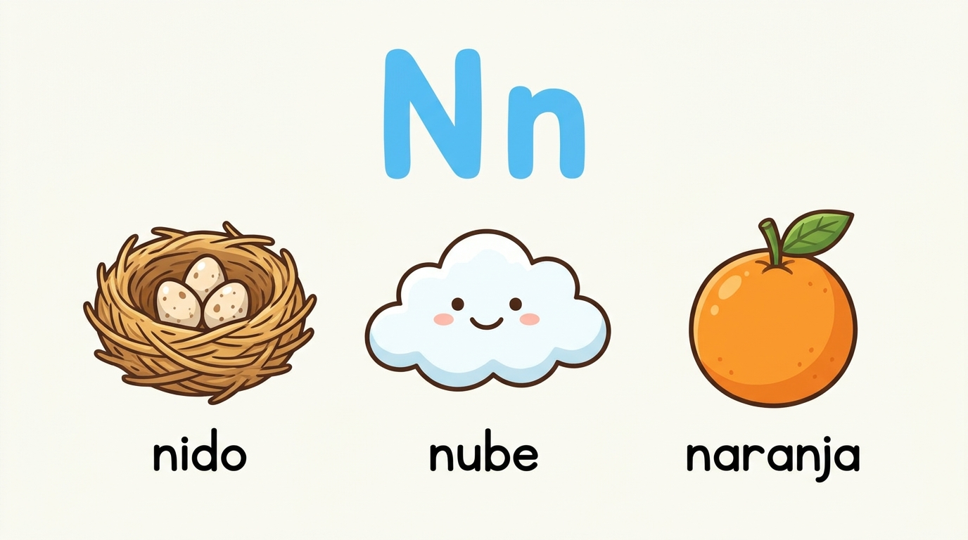 La letra N de nido