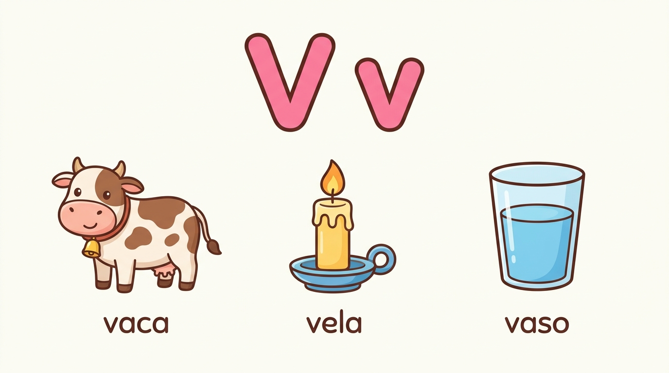 La letra V de vaca